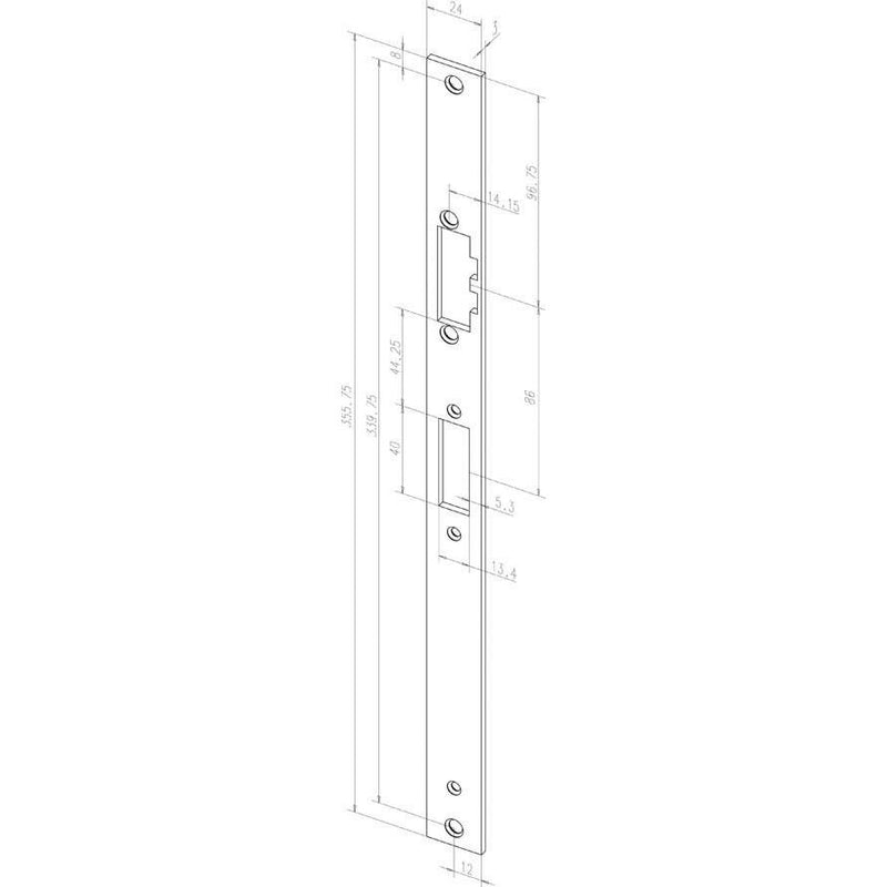 Assa Abloy effeff - Elektrischer Türöffner Distanzblech Z65-31A35----01 308x24x3mm