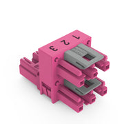 WAGO - Kompaktverteiler für steckbare Gebäudeinstallation h-Verteiler 3-polig 770-1663 Kod. B,pink − 50 Stück