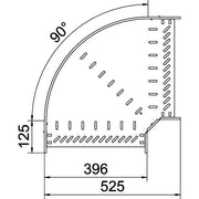 OBO Bettermann - Bogen für Kabelrinne Bogen 90 Grad RB 90 840 FS 85x400 bandverzinkt