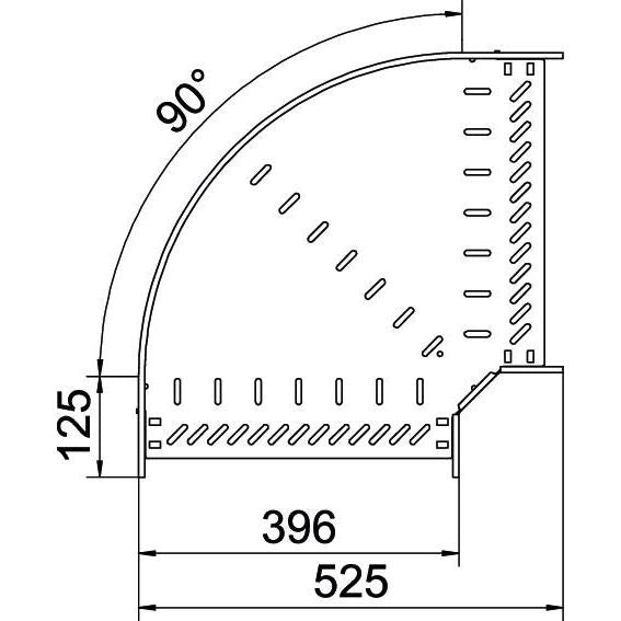 OBO Bettermann - Bogen für Kabelrinne Bogen 90 Grad RB 90 840 FS 85x400 bandverzinkt