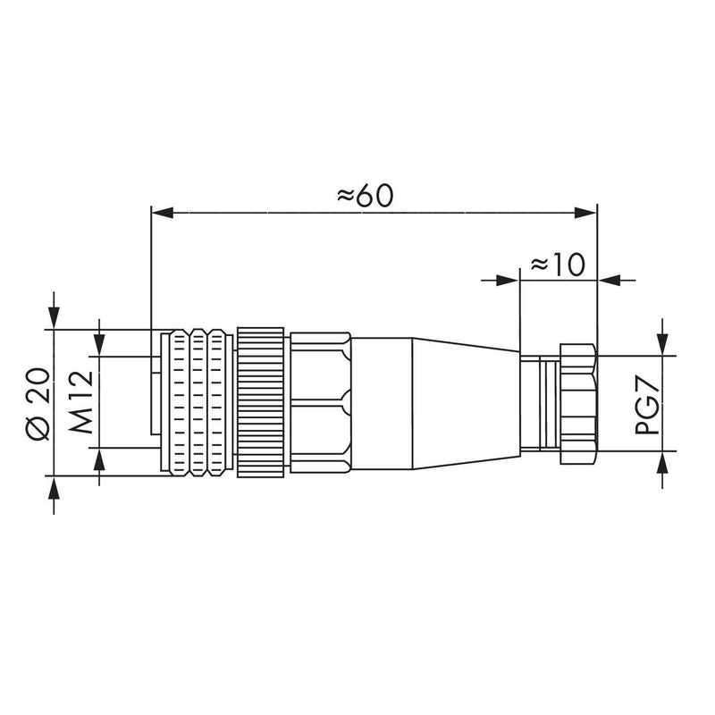 WAGO - Zubehör/Ersatzteile für Steuerungen Konfekt. Steckverbinder 4p 756-9211/040-000 M12-Bu axial − 5 Stück