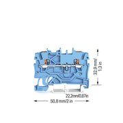 WAGO - Durchgangs-Reihenklemme 2-Leiter-Durchgangsklemme 2200-1204 1qmm, blau − 100 Stück