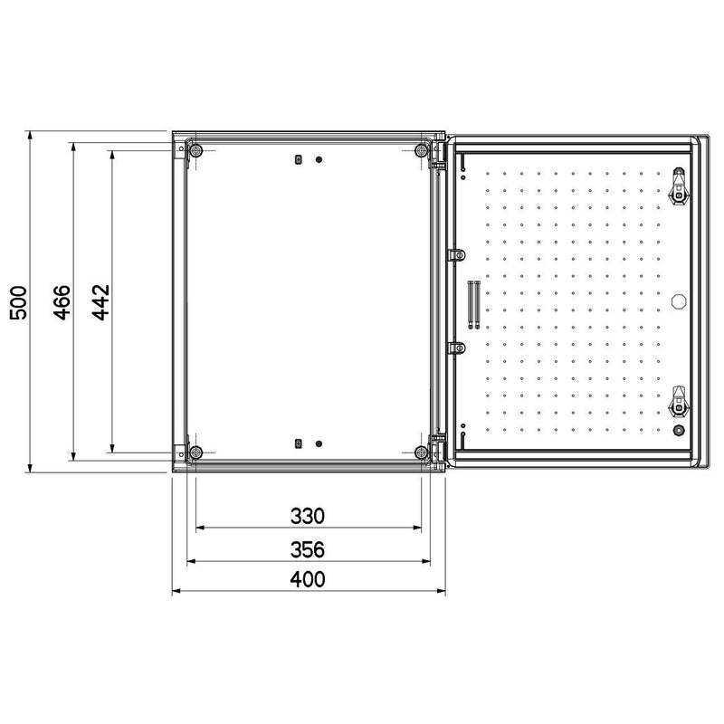 GSAB Elektrotechnik - Gehäuse/Schaltschrank (leer) GfK-Wandschrank IP65 54W500MES 500x400x200mm