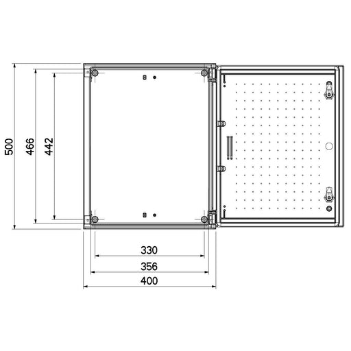 GSAB Elektrotechnik - Gehäuse/Schaltschrank (leer) GfK-Wandschrank IP65 54W500MES 500x400x200mm