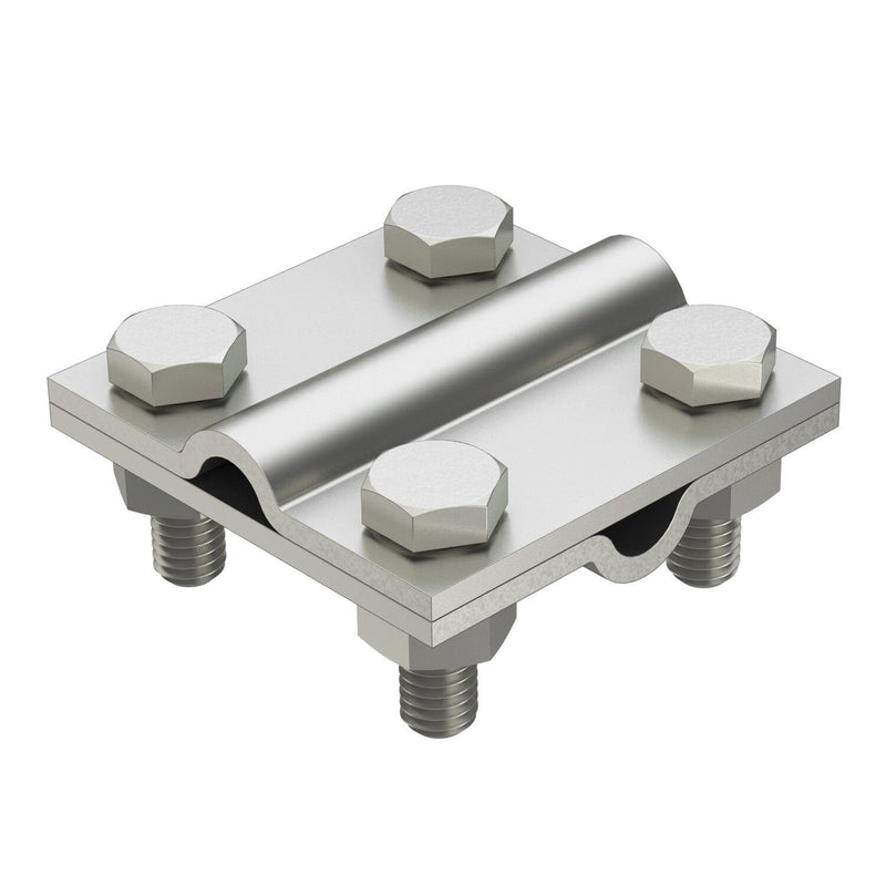 OBO Bettermann - Verbinder für Blitzschutz Kreuzverbinder 253 8-10 V4A rund/rund, 60x60 − 25 Stück