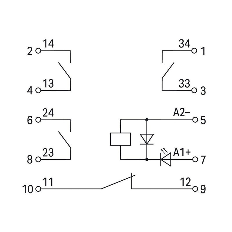 WAGO - Bauelementestecker Relaismodul 2042-3074 DC 24 V,3S und 1Ö − 5 Stück