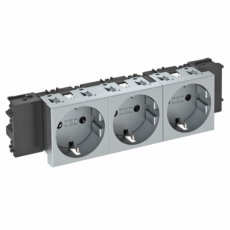 OBO Bettermann - Steckdose 0 Grad, 3-fach STD-D0C AL3 250V,10/16A,Schutzk
