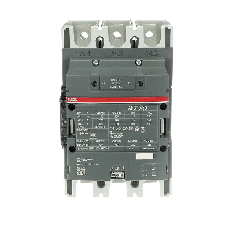 ABB Stotz S&J - Leistungsschütz zum Schalten von Wechselstrom Schütz AF370-30-11-34 50-500V 50-60Hz / DC