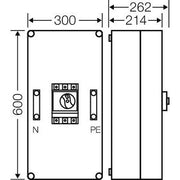 Hensel - Verteilerbaugruppe mit Leistungsschalter Mi-Leistungsschalt.Gehäuse Mi 7431 160A 3pol.+PE