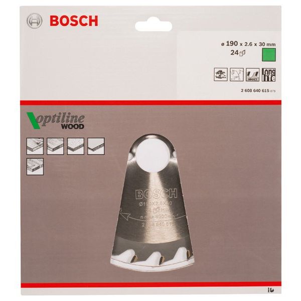 Bosch - Kreissägeblatt PRO Wood Kreissägeblatt, 2608640615 190 x 2,6 x 30 mm