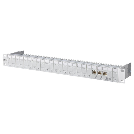 Metz Connect - Patchpanel Kupfer Patchfeld C6Amodul 24Port 130B11P0-E 1HE, 180 RAL7035
