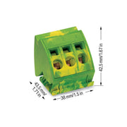 WAGO - Sammelschienenklemme PE-Sammelschienenblock 812-110 16qmm gn-ge − 12 Stück