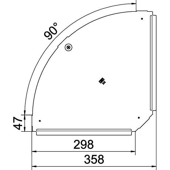 OBO Bettermann - Deckel Bogen für Kabeltragsystem Deckel für 90Grad-Bogen RBD 90 300 A2 B300mm, rostfrei