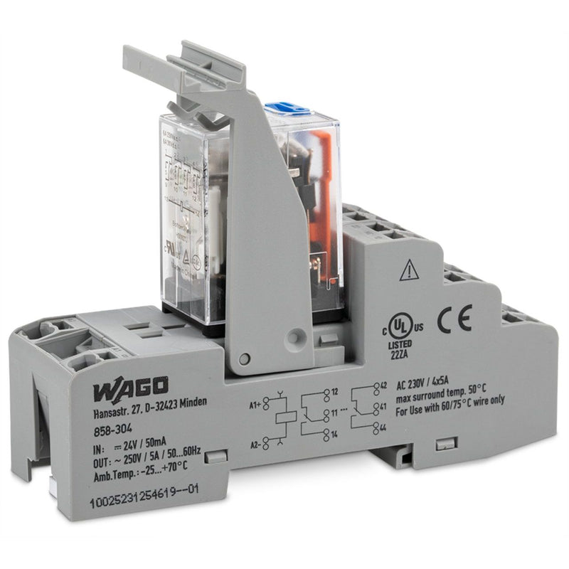 WAGO - Schaltrelais Relaismodul 858-303 DC 12 V,4 Wechsler − 5 Stück