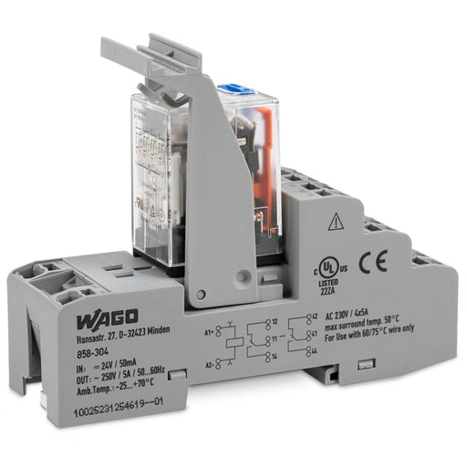 WAGO - Schaltrelais Relaismodul 858-303 DC 12 V,4 Wechsler − 5 Stück