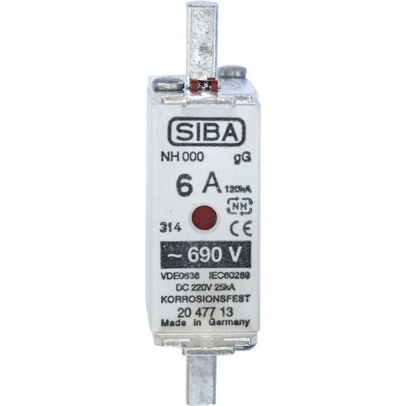 Siba - Messersicherung NH-Sicherungseinsatz 2047713.35 35A NH00 gG 690V − 3 Stück