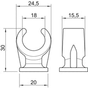 OBO Bettermann - Befestigungsschelle für Kabel/Rohre Sockel-Klemmschelle 2962 18 LGR − 100 Stück