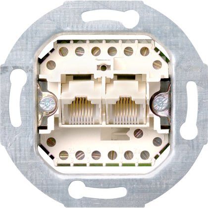 Gira - Einsatz/Abdeckung für Kommunikationstechnik UAE/TAE-Steckdosen-Einsatz 019000 8 8 2-fach