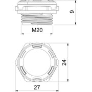 OBO Bettermann - Verschlussschraube Druckausgleichselemen 109 M20 LGR M20x1,5 lichtgrau