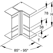 Niedax - Inneneck für Geräteeinbaukanal GK-Inneneck 90Gr. DKIV 170-78T60 R 170x61mm