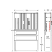 uesa - Gehäuse/Schaltschrank (leer) Säule A120-M-1850 1850x1115x320mm