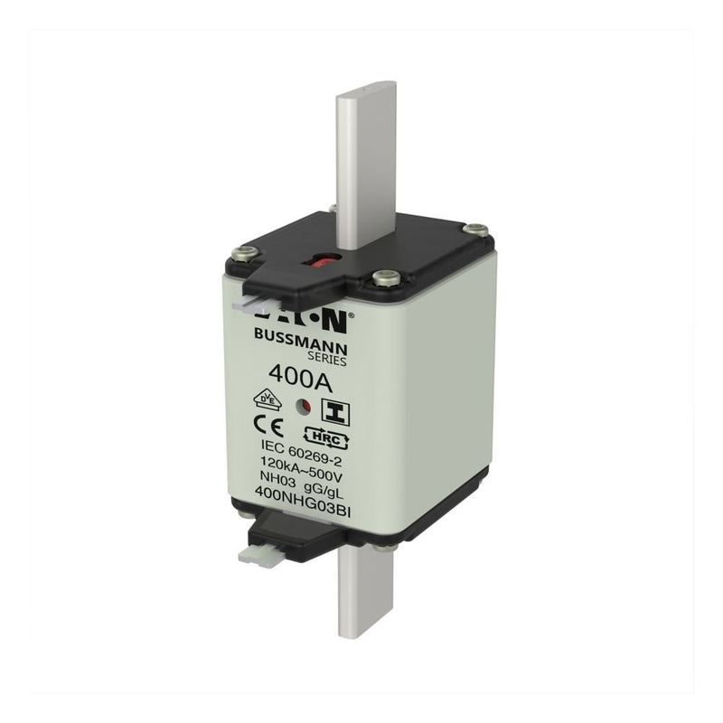 Eaton - Messersicherung Sicherungseinsatz Nieders. 400NHG03BI 400A AC 500V 120kA − 3 Stück