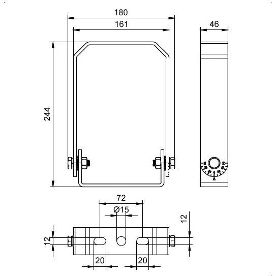 Philips Lighting - Mechanisches Zubehör/Ersatzteile für Leuchten Montagebügel BY121Z G5 BR L200 − 1 Stück