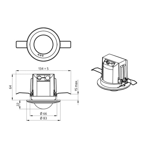 BEG Brück Electronic - Bewegungsmelder/Präsenzmelder komplett Präsenzmelder PD2N-M-1C-LED-DE