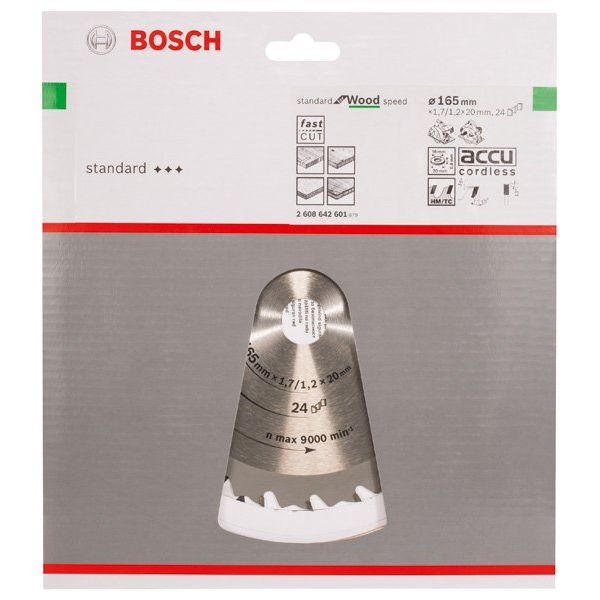 Bosch - Kreissägeblatt PRO Wood Kreissägeblatt, 2608642601 165 x 1,7 x 20 mm
