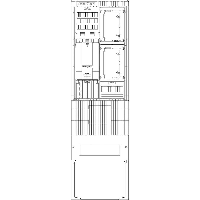ABN - Zähler-Komplettschrank Zähleranschlusssäule SZ205ZZ2504 2 ZP 5pol