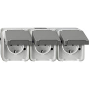 Merten - Steckdose SCHUKO-Dreifach-Steckdose MEG2391-8029 lichtgrau