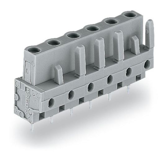 WAGO - Leiterplattensteckverbinder THT-Federleiste gerade 232-733/045-000 Maß 7,5mm,grau − 100 Stück