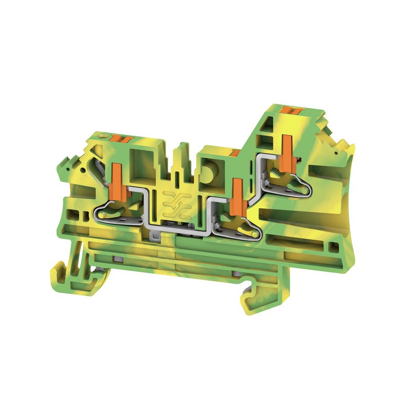 Weidmüller - Schutzleiter-Reihenklemme Klemme AL3C 2.5 PE PUSH IN, 2.5 mm² − 50 Stück