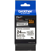Brother - Schriftband Beschriftungsband TZe-S251 weiß/schwarz 24 mm