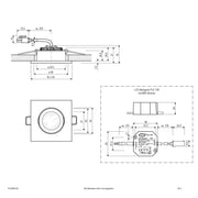 EVN Lichttechnik - Downlight/Strahler/Flutlicht P-LED Deckeneinbauleuchte PC24N61302 3000K 230V quad.eds
