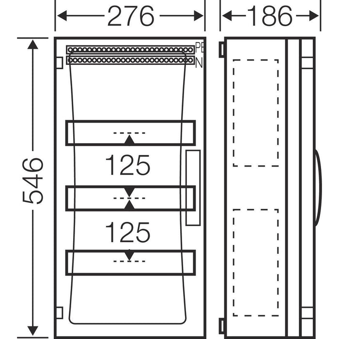 Hensel - Installationskleinverteiler ENYSTAR-Automatengehäuse FP 1318 36 Teilungseinheiten − 1 Stück
