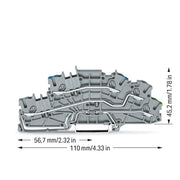 WAGO - Installations-Etagenklemme Installationsetagenklemme 2003-6646 4mm² grau N/L/PE