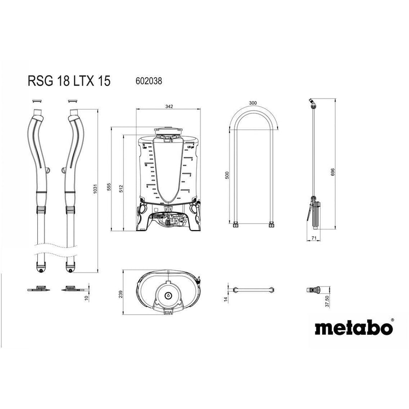 Metabowerke - Kartuschenpistole (Akku) Akku-Rückensprühgerät RSG 18 LTX 15 solo