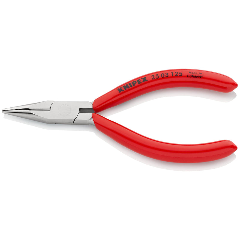 Knipex - Flachzange Flachrundzange 25 03 125 mit Schneide, 125mm