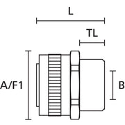 HellermannTyton - Metall-Schutzschlauch-Verschraubung Verschraubung SC25-FM-M25 si − 10 Stück