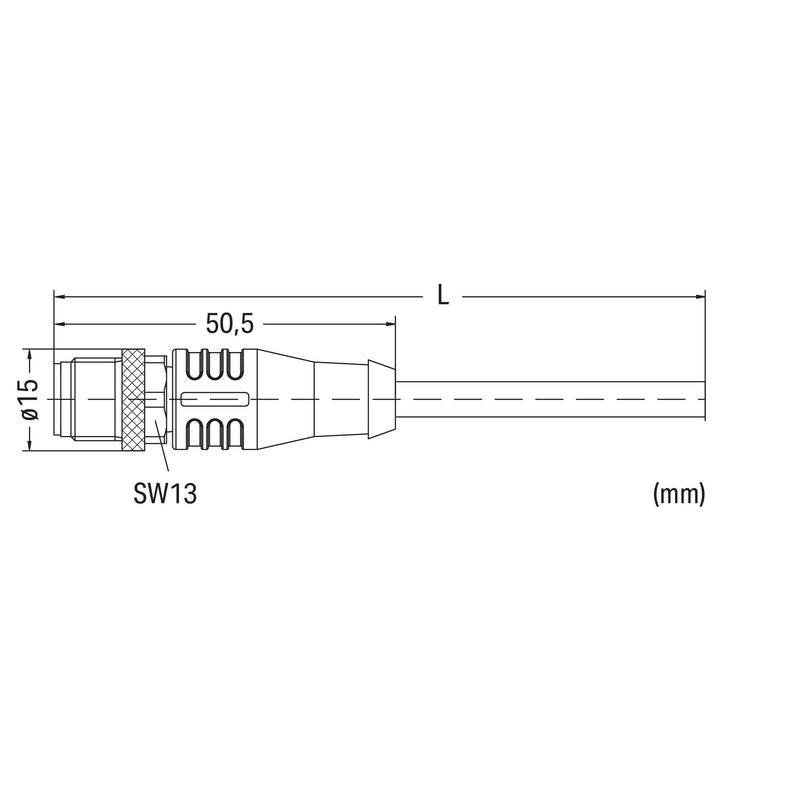WAGO - Patchkabel Kupfer Industrie ETHERNET-Leitung M12D-St. 756-1201/060-020 axial,4-polig,grün − 1 Stück