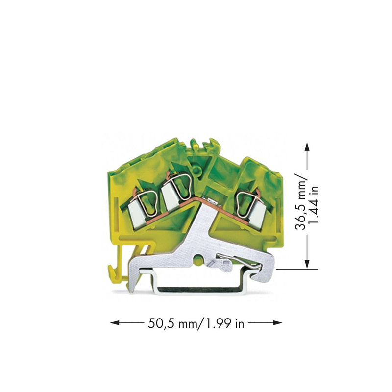 WAGO - Schutzleiter-Reihenklemme 3-Leiter-Schutzleiterklem. 280-637/999-950 Ex e II geeignet − 100 Stück