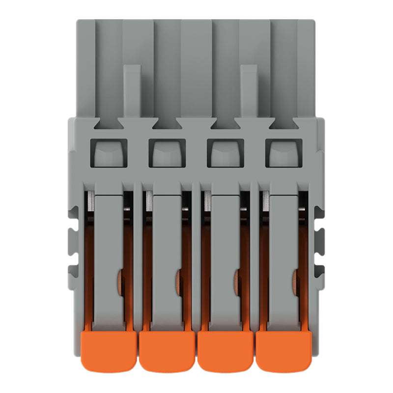 WAGO - Kabelsteckverbinder für Leiterplattensteckverbinder 1-Leiter-Federleiste,Hebel 2231-1104/327-000 PushinCAGECLAMP,grau − 100 Stück