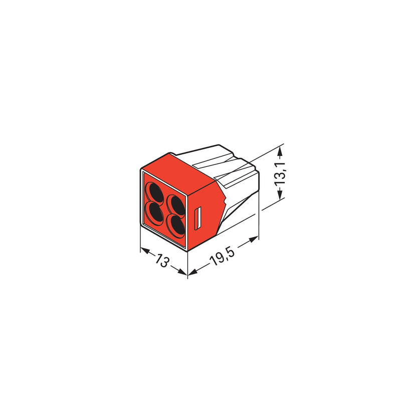 WAGO - Steckklemme Dosenklemme 773-604 4qmm, 4 Leiter − 100 Stück