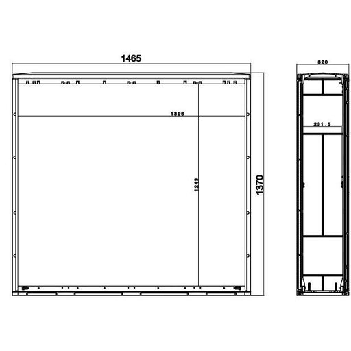 GSAB Elektrotechnik - Gehäuse/Schaltschrank (leer) Normkabelverteilerschrank 3S1300MPIMC HxBxT:1300x1465x320