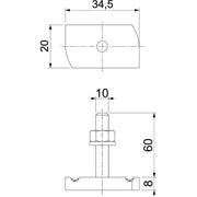 OBO Bettermann - Hammerkopfschraube MS41HB M10x60 A4 M10x60mm − 25 Stück