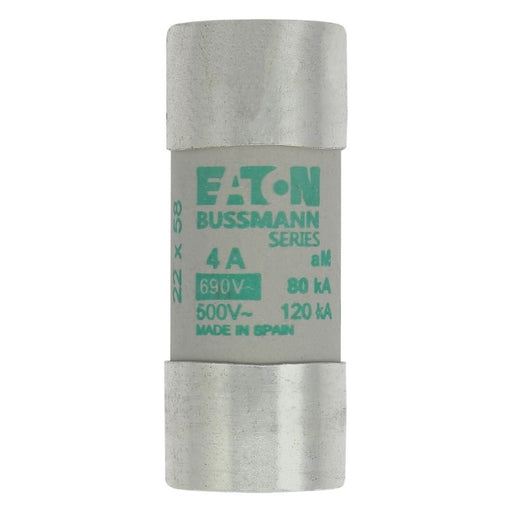 Eaton - Zylindrische Sicherung Sicherungseinsatz Nieders. CYLINDRICA#C22M4 4A AC 690V 80kA − 10 Stück