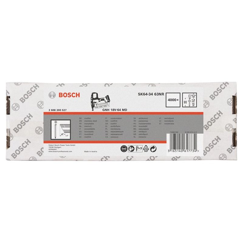 Bosch - Zubehör und Werkzeuge für Druckluft DA Senkkopf-Stift, SK64-34 2608200527 63NR 1,8mm 63mm