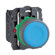 Schneider Electric - Drucktaster, Komplettgerät Drucktaster komplett XB5AA65C0 blau, 22mm, 1Ö+1S,gr