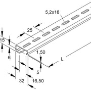 Niedax - Tragschiene Tragschiene 2932/4 GL − 40 Meter